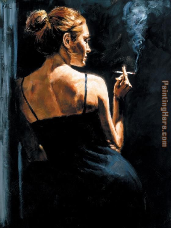 Sensual Touch in the Dark painting - Fabian Perez Sensual Touch in the Dark art painting